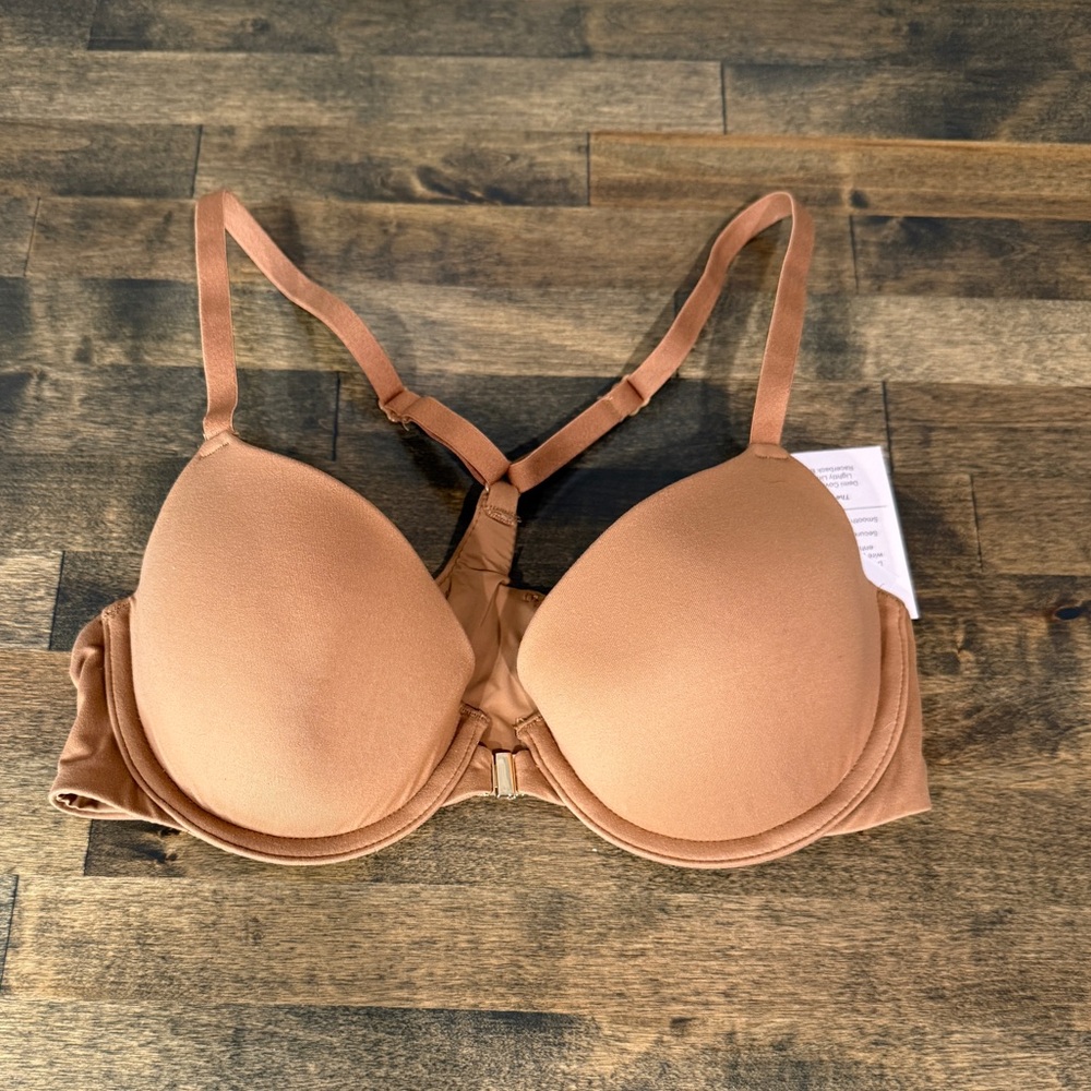 Auden‎ Women’s Ace Demi Lightly Lined Racerback Bra Carmel Brown Size 32B NWT